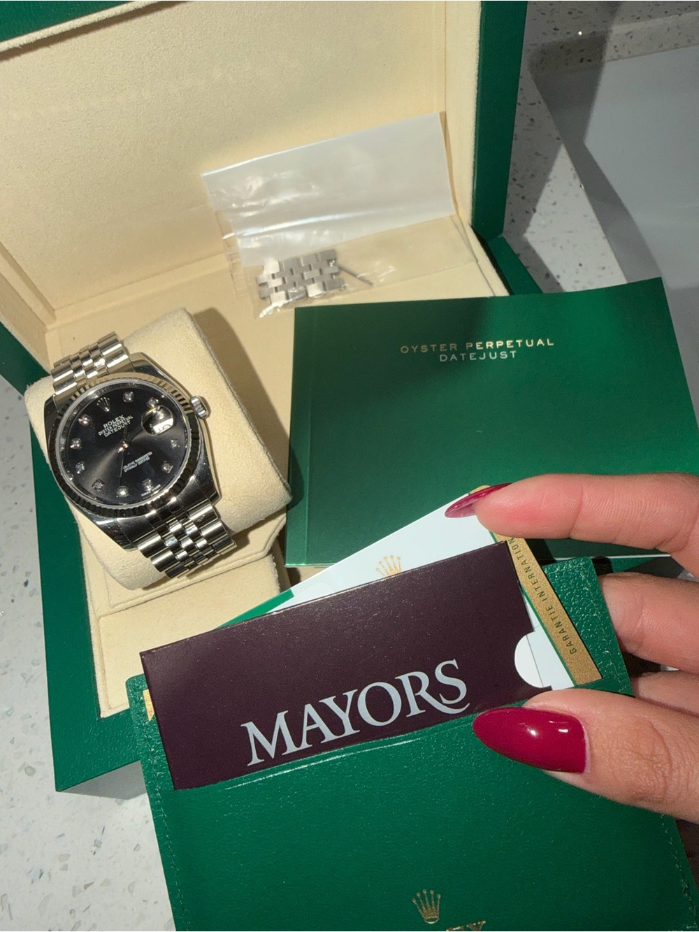 Rolex Datejust Black Dial Stainless Steel Jubilee Bracelet